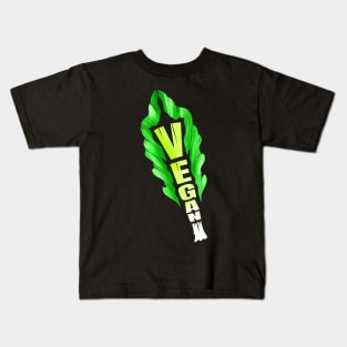 Vegan Lettuce Leaf For Vegetarian And Veganism - Go Vegan Kids T-Shirt